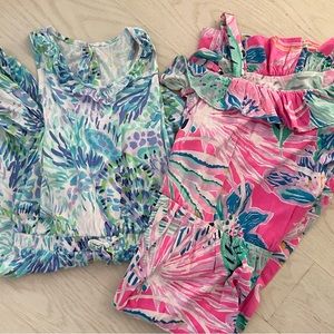 Lilly Pulitzer Maxi Dress and Pants Romper Bundle